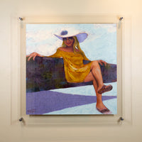 ORIGINAL: Oil on Mylar<br>"Sun Queen" 22" x 22"
