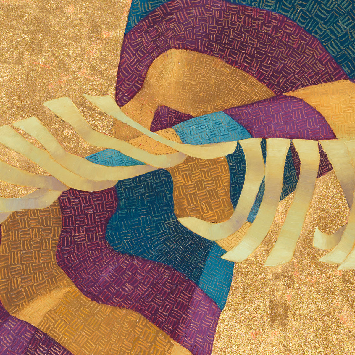 ORIGINAL: Oil & Gold Foil<br>"Undercover Angel" 30" x 30"