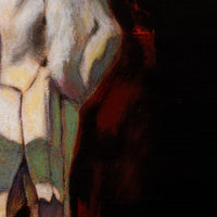 PETITE ORIGINAL: Oil & Oil Crayon<br>"Tip of the Steer", 12"x 16"