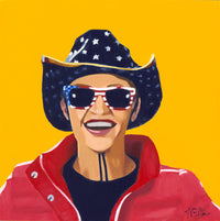 PETITE ORIGINAL: Oil<br>"Judy in Disguise" 14" x 14"
