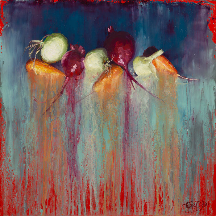 PETITE ORIGINAL: Oil<br>"Roots", 14" x 14"