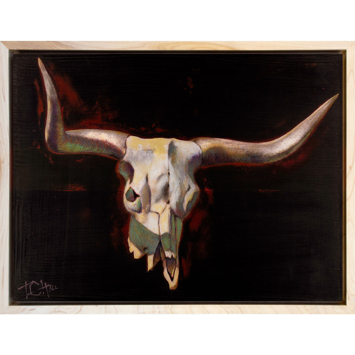 PETITE ORIGINAL: Oil & Oil Crayon<br>"Tip of the Steer", 12"x 16"