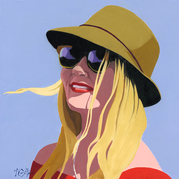 PETITE ORIGINAL: Oil<br>"Vacay Daze" 14" x 14"