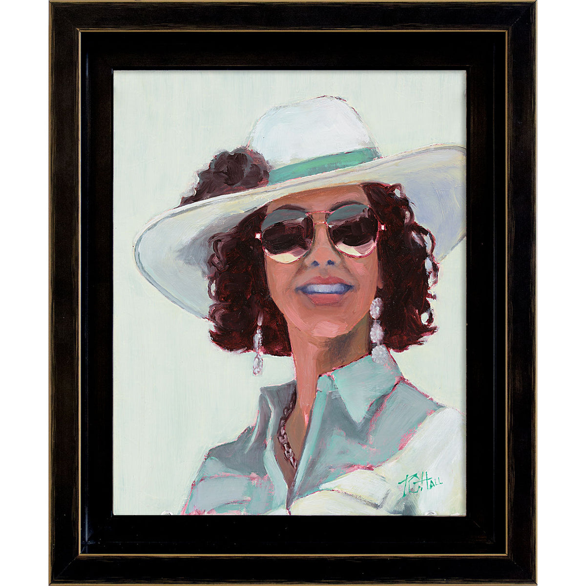 PETITE ORIGINAL: Oil<br>"Wide-Brimmed Smile", 10" x 8"