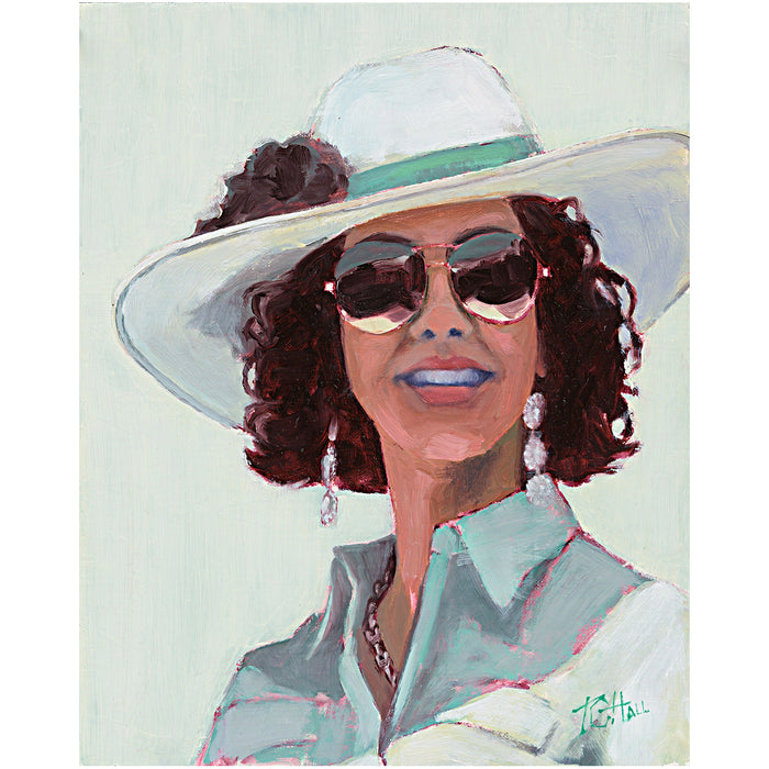 PETITE ORIGINAL: Oil<br>"Wide-Brimmed Smile", 10" x 8"
