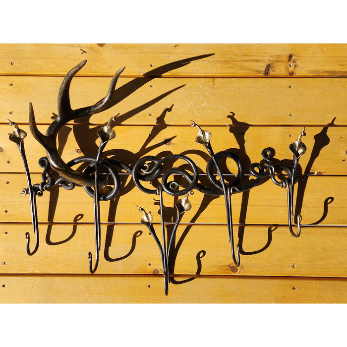 Sculpture: Hand-forged Blacksmith<br>Antler with Callas Coatrack by Ellen Durkan