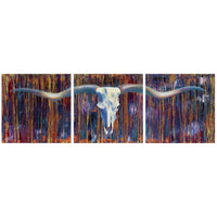 ORIGINAL: Oil & Metallics<br>"El Dorado" by Terry Cooke Hall, 20" x 60" triptych