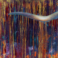 ORIGINAL: Oil & Metallics<br>"El Dorado" by Terry Cooke Hall, 20" x 60" triptych