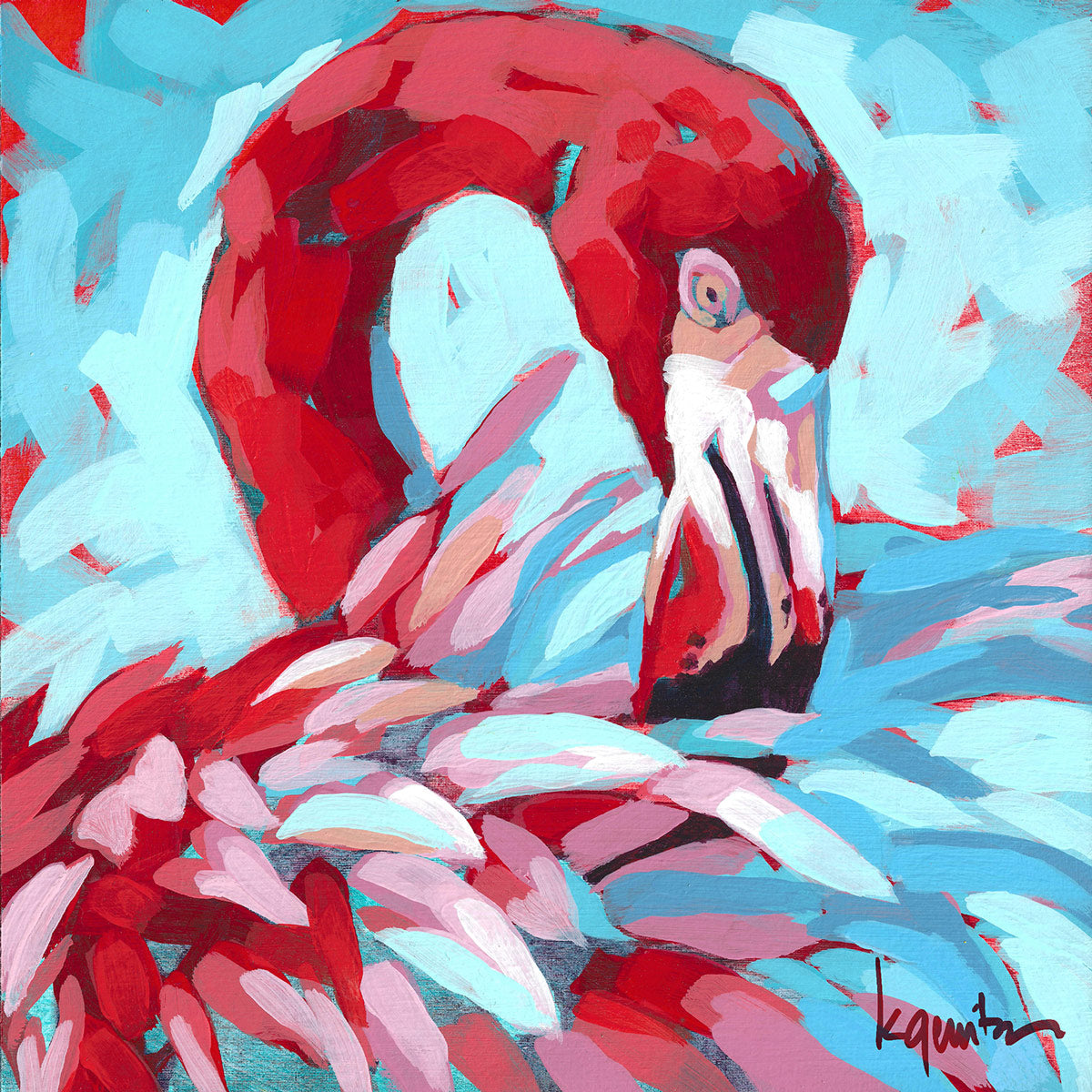 PETITE ORIGINAL: Acrylics<br>"Fancy Pants", 8" x 8"