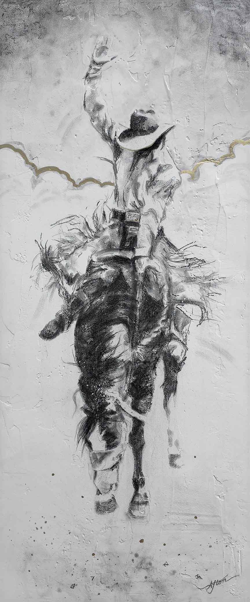 ORIGINAL: Mixed Media<br>"Glory Bound" by Afton, 48" x 20"