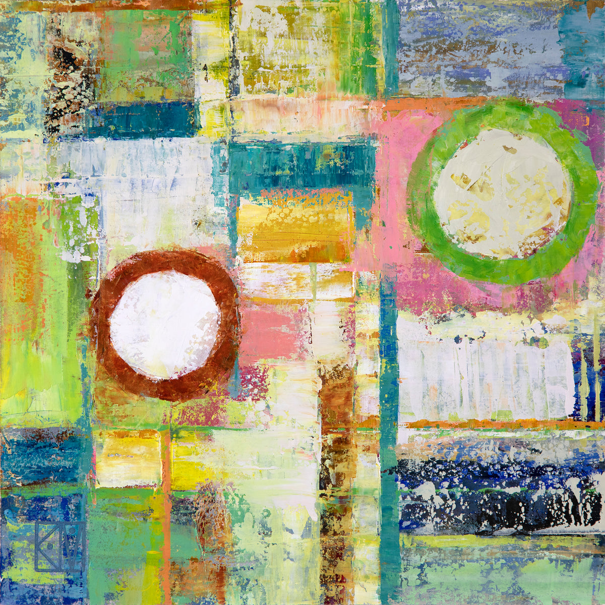 PETITE ORIGINAL: Oil<br>"Just around the corner #1535" by Krystii Melaine, 12" x 12"