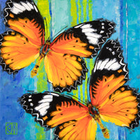 PETITE ORIGINAL: Oil<br>"Leopard Lacewing" by Krystii Melaine, 12" x 12"