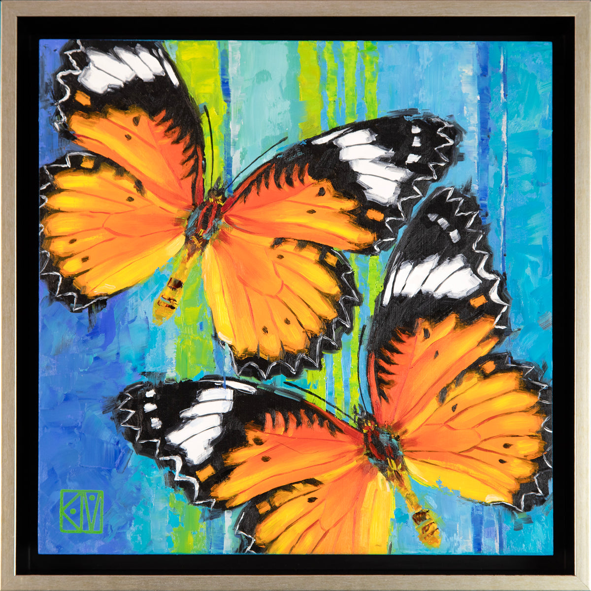 PETITE ORIGINAL: Oil<br>"Leopard Lacewing" by Krystii Melaine, 12" x 12"