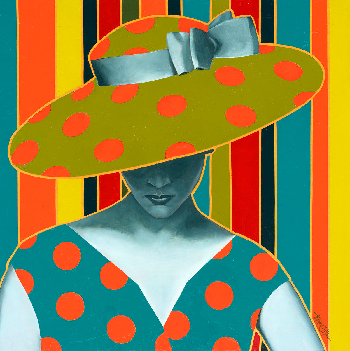 ORIGINAL: Mixed Media<br>"Rodeo Drive by Terry Cooke Hall, 20" x 20"