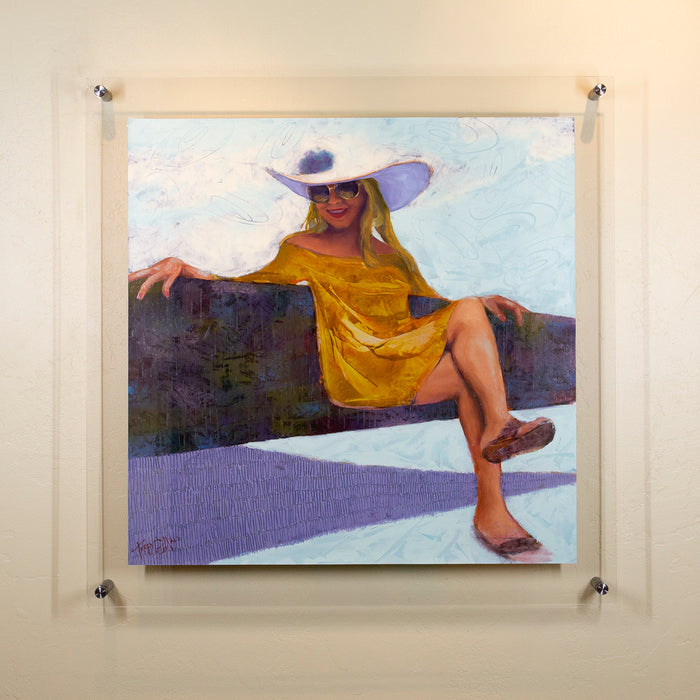 ORIGINAL: Oil on Mylar<br>"Sun Queen" 22" x 22"