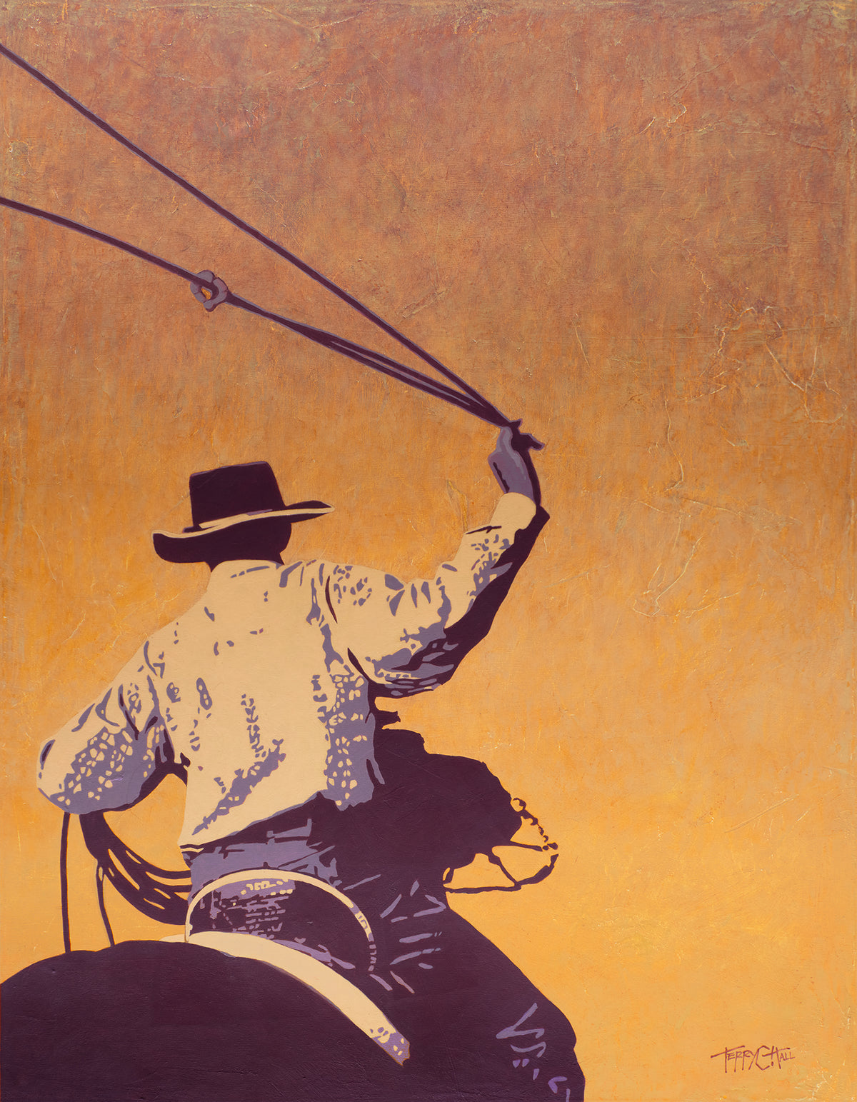 ORIGINAL: Oil & Cold Wax<br>"Swingin" by Terry Cooke Hall, 36" x 28"
