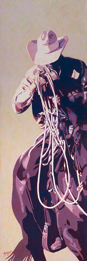 ORIGINAL: Oil & Cold Wax<br>"Twister" by Terry Cooke Hall, 36" x 12"