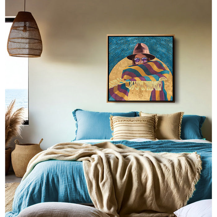 ORIGINAL: Oil & Gold Foil<br>"Undercover Angel" 30" x 30"