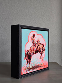PETITE ORIGINAL: Acrylics<br>"Wild" Buckaroo by Afton Rossol, 7.25" x 7.25"