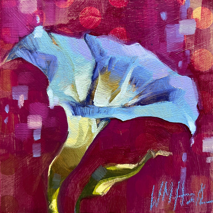 PETITE ORIGINAL: Oil & Collage<br>"Clarion" by Whitney M Hall, 6" x 6"