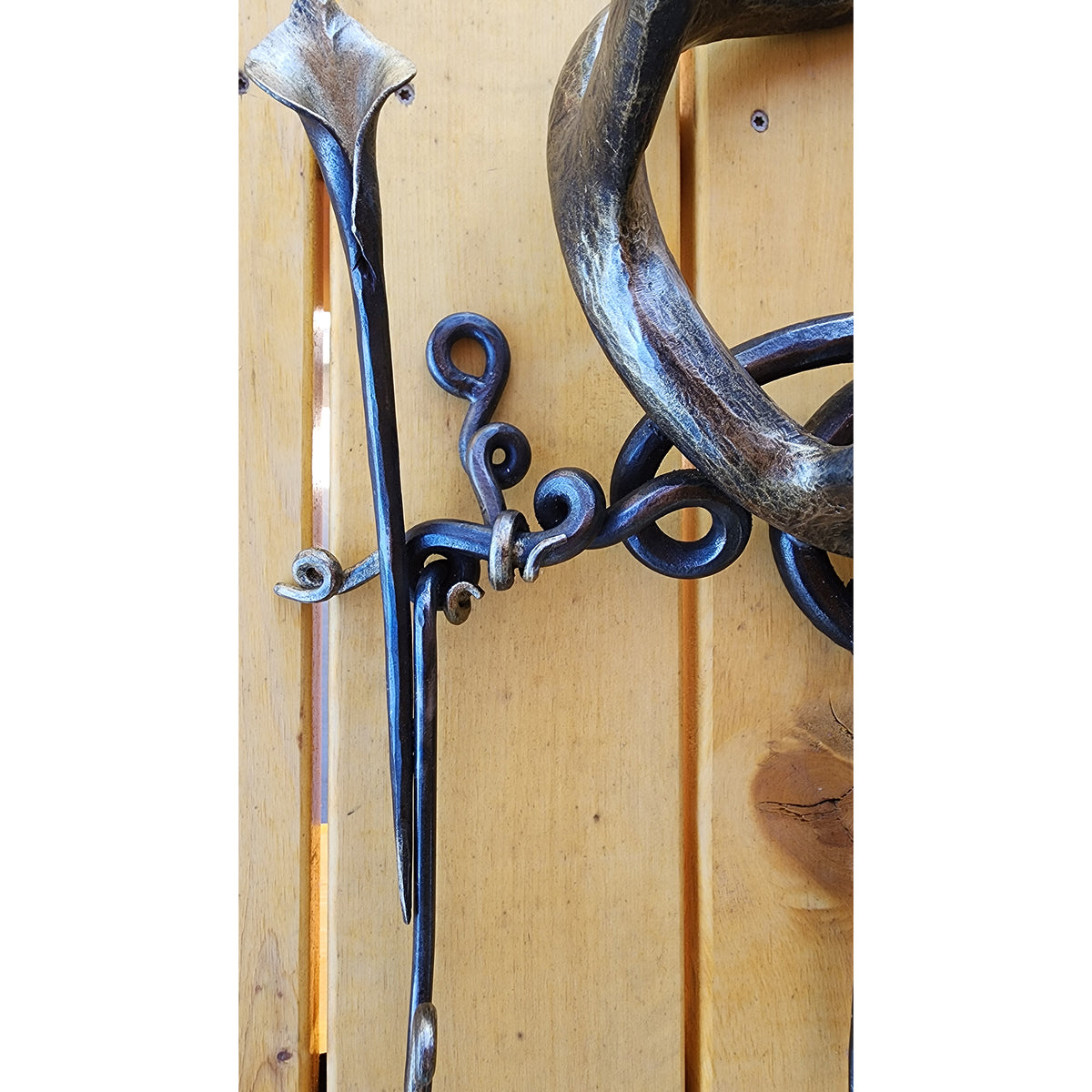 Sculpture: Hand-forged Blacksmith<br>Antler with Callas Coatrack by Ellen Durkan