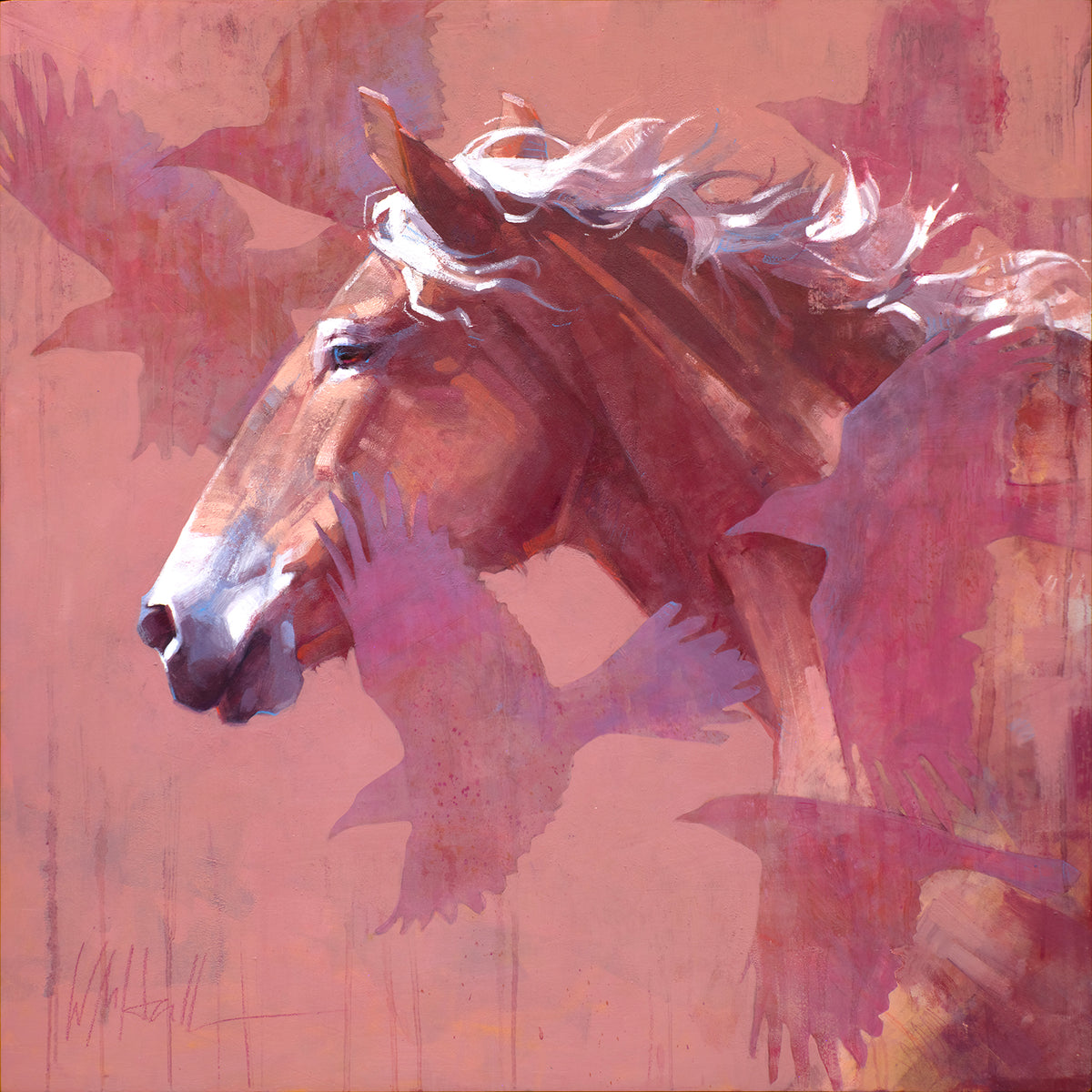 Original: Oil<br>"Impulsion" by Whitney Hall, 30" x 30"