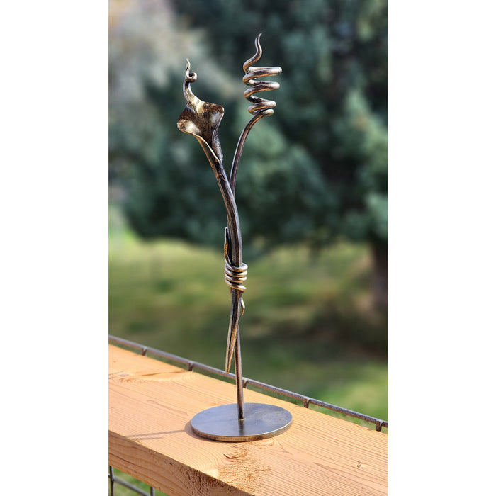 Sculpture: Hand-forged Blacksmith<br>"Lily Go Lightly" Candlestick by Ellen Durkan