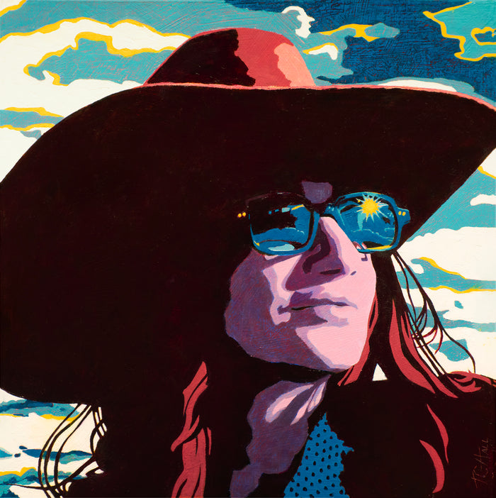 ORIGINAL: OIL & COLD WAX<br>"She's Like a Rainbow" by Terry Cooke Hall, 16" x 16"