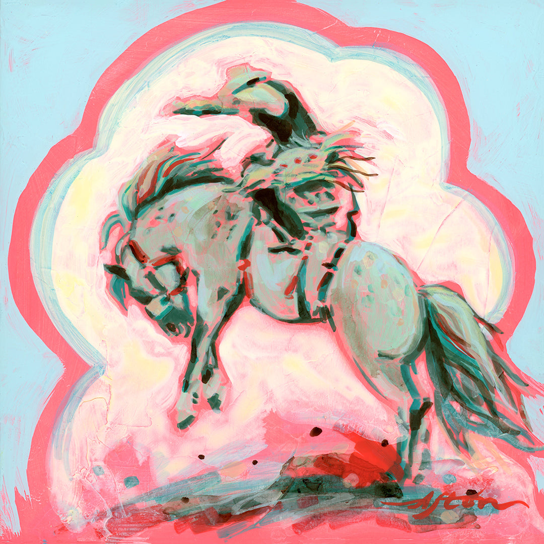ORIGINAL: Acrylic<br>"Sage Buckaroo" by Afton, 7.25" x 7.25"