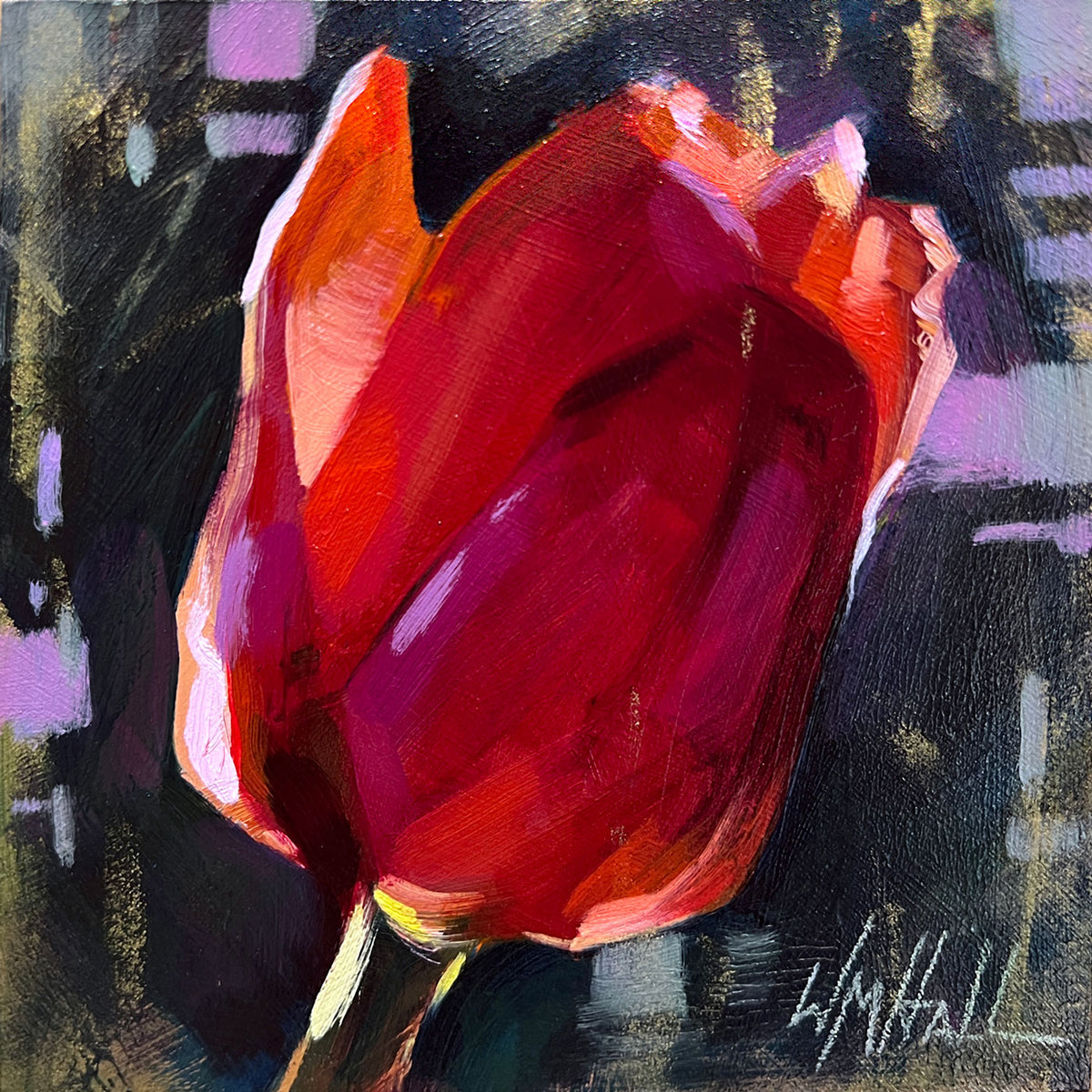 PETITE ORIGINAL: Oil & Metallic Media<br>"Sotto" by Whitney M Hall, 6" x 6"