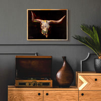 PETITE ORIGINAL: Oil & Oil Crayon<br>"Tip of the Steer", 12"x 16"