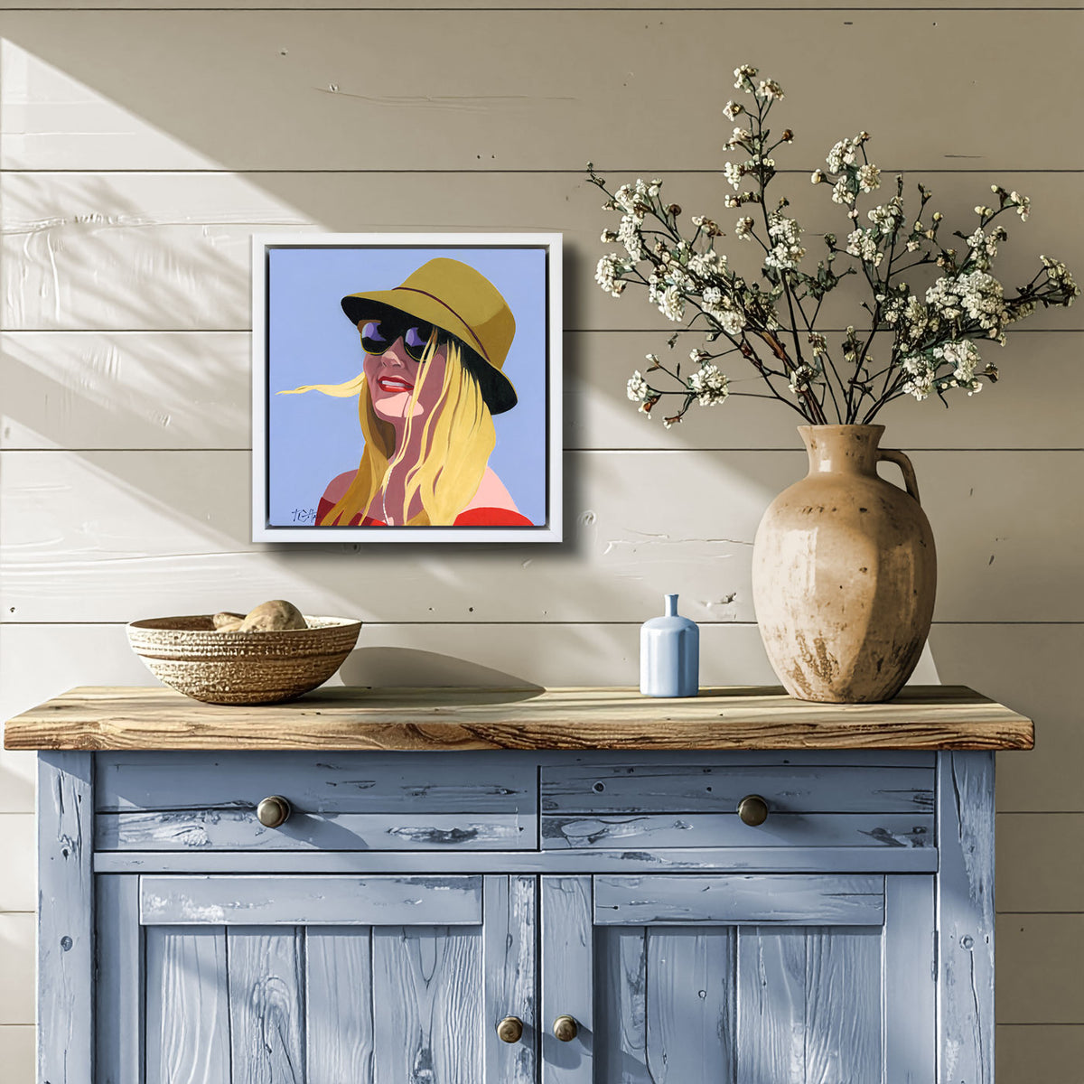 PETITE ORIGINAL: Oil<br>"Vacay Daze" 14" x 14"