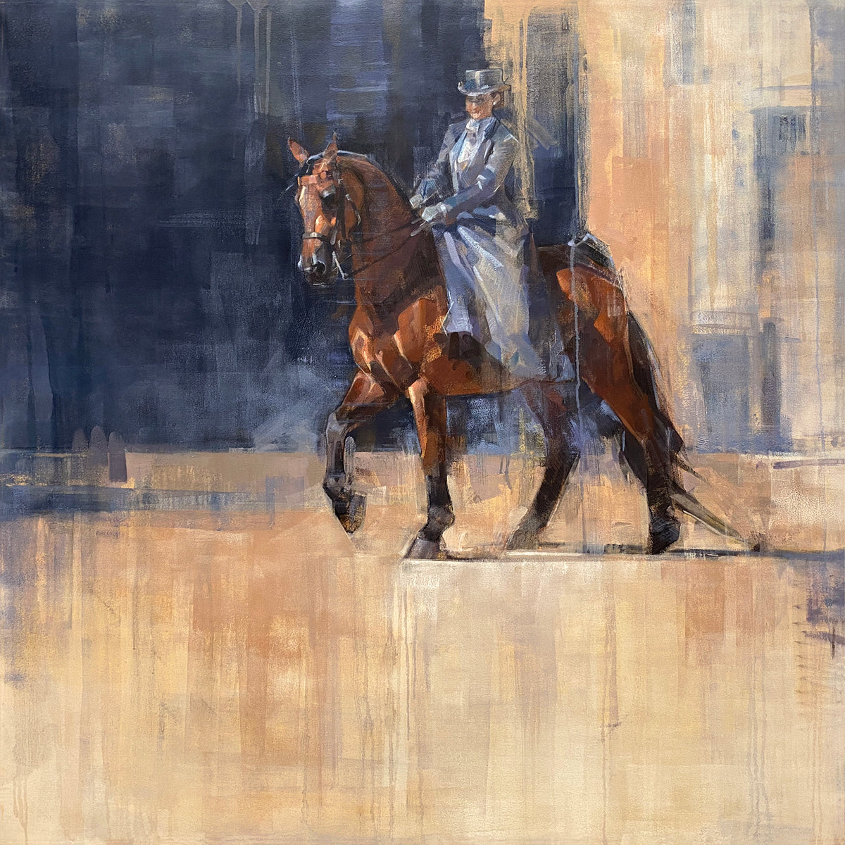 ORIGINAL: Oil<br>"Esplanade" by Whitney M Hall, 40" x 40"