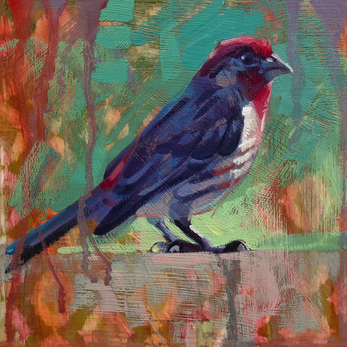 PETITE ORIGINAL: Oil<br>"Garnet" by Whitney M Hall, 6" x 6"