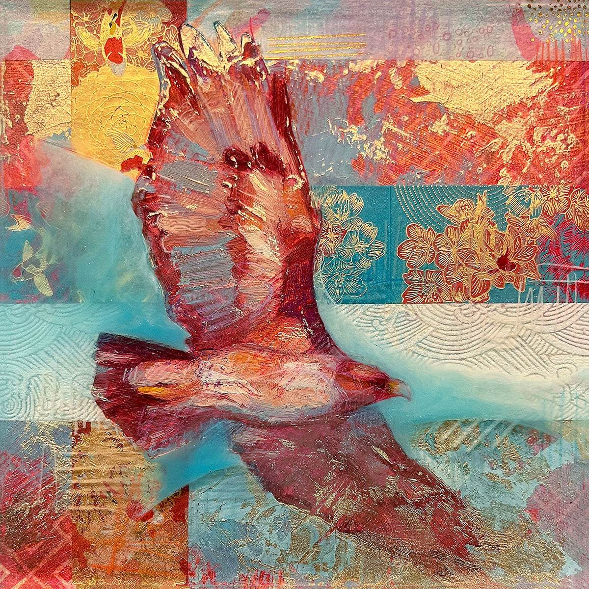 PETITE ORIGINAL: Resin<br>"Interwoven" by Whitney Hall, 6" x 6"