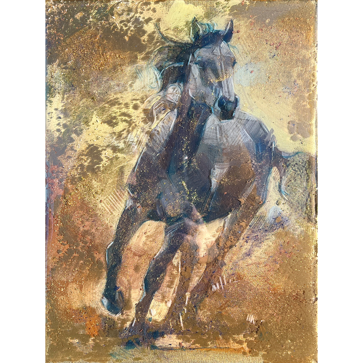 PETITE ORIGINAL: Resin<br>"Reckoning" by Whitney Hall, 12" x 9"